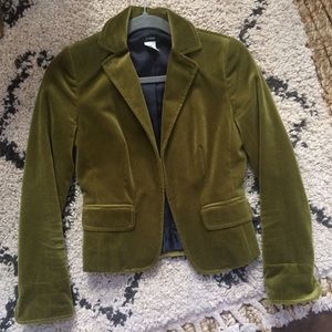 J. Crew emerald green velvet blazer size 2